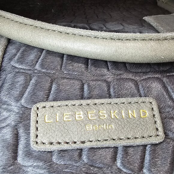 Liebeskind Berlin XGINA Reptile Grey Leather Satchel Handbag with Shoulder Strap - Picture 7 of 7